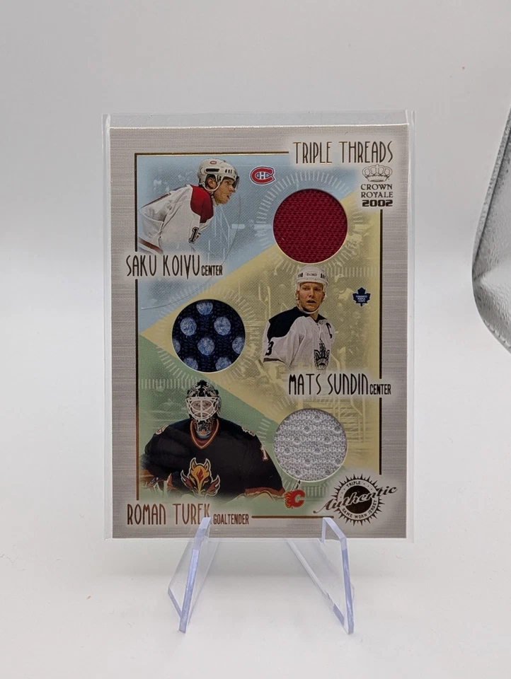 2001 Pacific Crown Royale Triple Threads Saku Koivu Mats Sundin Roman Turek HOF - Image 1 of 2