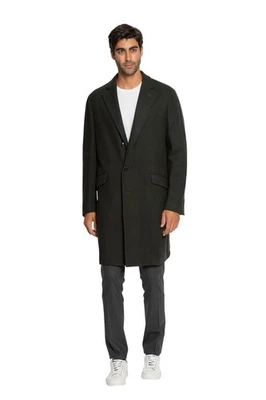 $1600 BOGLIOLI MILANO Dark Green Overcoat Coat Wool Herringbone 40 US / 50 EU - Image 1 of 4