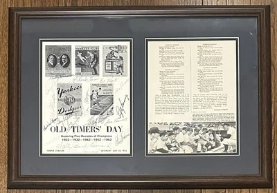 1972 Yankees Old-Timers Day Program SIGNED by 24 w/ Mantle E. Howard ++ PSA DNA - Image 1 of 4