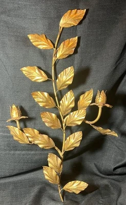 Vintage Mid Century Modern Italy Italian Wrought Iron Tole Candle Wall Sconce - Image 1 of 4