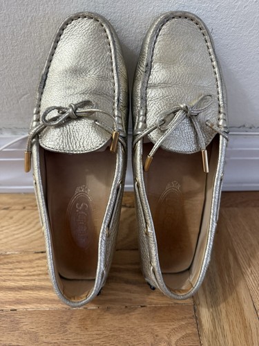 TOD’S Tod's Mocassini scarpe donna pelle oro comode Made in Italy taglia 36 US 6