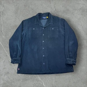 Polo Ralph Lauren Thick Button Down Corduroy Navy Shirt XL - Picture 1 of 6