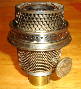 Antique Aladdin Model 12 Nickel Oil Lamp Burner Chicago, Ill. w/ Flame Spreader - Picture 1 of 8
