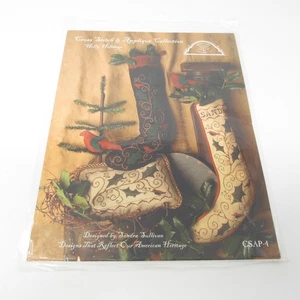 Homespun Elegance Holly Holidays Counted Cross Stitch & Appliqué Pattern CSAP-4 - Picture 1 of 7