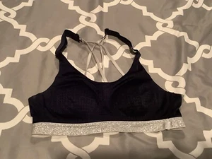 Victoria Secret Sport bra 32A 32 A Blue Silver Yoga Work Out Sexy VS EUC - Picture 1 of 4