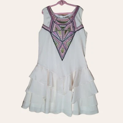 Nicole Miller South Western Sequin Embroidered Sleeveless Dress Girl's M - Image 1 of 4