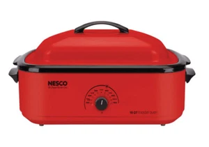 Astador eléctrico Nesco cromado rojo porcelana 18 qt 12"" H X 15"" con X 23,5"" L - Imagen 1 de 1