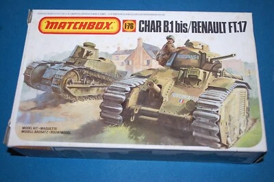 Matchbox PK-176 - Char B.1 bis/Renault FT.17  scala 1/76 - Immagine 1 di 2