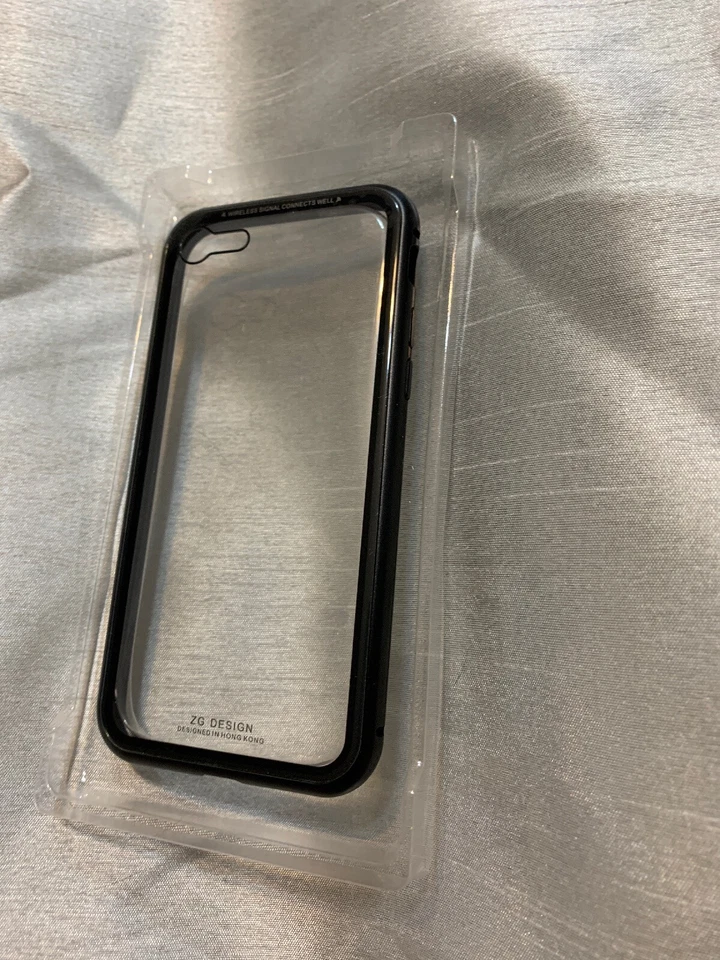 ZG Design metallic trim Case - iPhone 7/8 - clear & black metal trim - Image 1 of 1