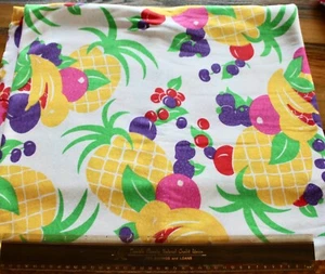 Vintage Colorful Fruit  Print Knit 56" Wide  Stretch Cotton 1 7/8 yards - Picture 1 of 1