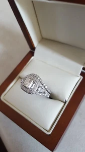 platinum diamond engagement ring wedding band - Picture 1 of 6