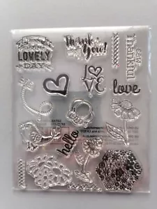 Crafters Companion Acrylic Stamp Set, 17 stamps, Measures 13x10.5cm overall, New - Picture 1 of 2
