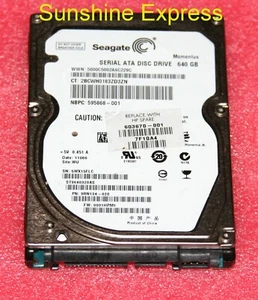 OEM HP 603670-001 Seagate 640GB SATA 3.0Gb/s 2.5" 9.5mm Hard Drive ST9640320AS - Picture 1 of 1