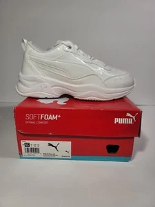 Puma Cilia P Core Low Top Lace Up Sneakers White Junior Size 6C - Picture 1 of 10