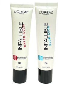 L'Oreal Infallible Long-Wear Primer (1.0fl/30ml) YOU PICK EFFECT (Matte / Glow) - Picture 1 of 6