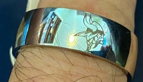 Minnesota Vikings Titanium Ring, style #4, sizes 5-14 Cover