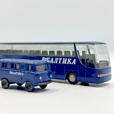 Collection of cars (2pcs) SETRA S315 + UAZ 452 Beer Baltuka, scale 1/87 (HO) - Image 1 of 4