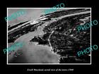 OLD POSTCARD SIZE PHOTO EWELL MARYLAND, AERIAL VIEW OF THE TOWN c1940
