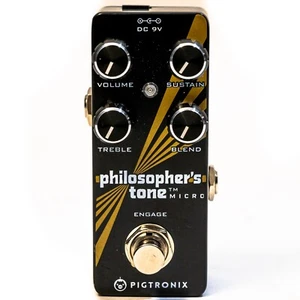 Pigtronix Philosopher's Tone Micro Turn Lead to Gold Guitar Effect Pedal - Picture 1 of 6