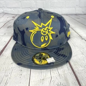 HTF The Hundreds New Era Cap CAMO BLUE ADAM BOMB 7 1/2 Fitted Baseball Hat 2010 - Picture 1 of 15