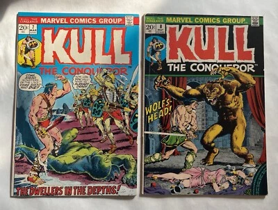 Kull the Conqueror #7 1971 VF Minus & #8 VG Minus Roy Thomas/Robert E. Howard! - Image 1 of 4