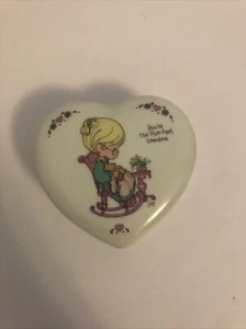 Vintage Precious Moments Heart Shaped Trinket Box-You’re The Purr-fect Grandma - Picture 1 of 7