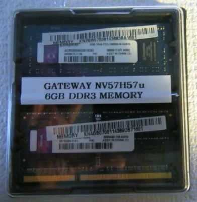6GB DDR3 from  GATEWAY NV57H57u - Image 1 of 3