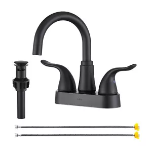 Bathroom Sink Faucet 2 or 3 Hole Matte Black Two Handle 5121 Matte Black - Picture 1 of 7