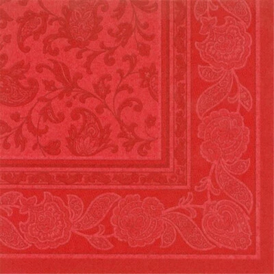 Napkins ROYAL Collection 1/4 Fold RED Ornaments 40 x 40cm 15.75 x 15.75in - Image 1 of 4