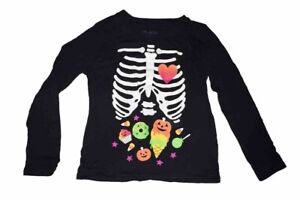 The Children's Place Girl's Black Halloween Theme Long Sleeve Shirt Size S 5/6