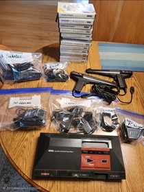Sega Master System & Controls, Light Phasers, Cords, 3D Glasses, & Games -Tested