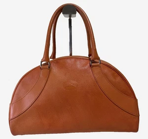 LONGCHAMP Mini Boston Leder Tasche Orange Silber Pferd Logo Handtasche Frankreich Selten - Bild 1 von 12