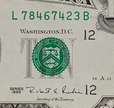 Billete de diez dólares 1995 L78467423B Foto 1 de 3