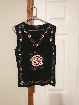 De Colección Sweaterworks Marca Talla L Cuentas Y Adornado Floral Y2K Glamour Occidental... Foto 1 de 4