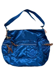 Victoria's Secret PINK Tote Bag Crossbody Messenger Bag Satin Blue New RARE - Picture 1 of 3