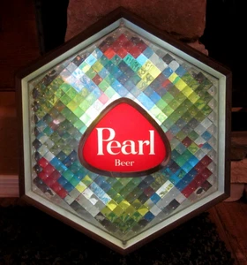 Raro CALEIDOSCOPIO Cerveza Perla Movimiento Iluminado Bar Signo Hexágono ¡SAN ANTONIO TEXAS! - Imagen 1 de 10