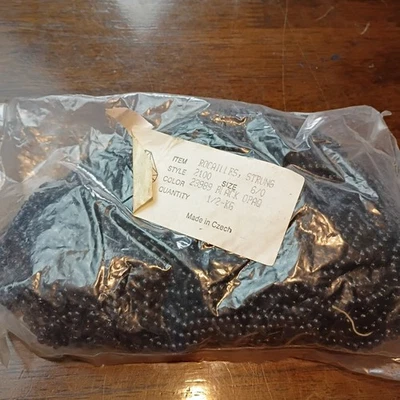 Czech Glass 6/0 Beads Opaque Black - 1/2 Kilo(500 Grams) Vintage Rocailles  - Image 1 of 4