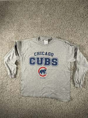 Vintage Chicago Cubs Youth Sz L Shirt MLB Baseball Gray Long Sleeve Shirt - Image 1 of 4