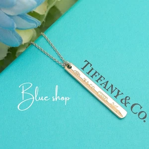 Tiffany & Co. 1837 Narrow Bar Necklace Pendant 16" Rubedo METAL & Silver 925 - Picture 1 of 11