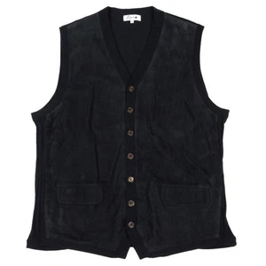 Papas+ Front Suede Switching Knit Vest Size M(K-147844) - Picture 1 of 11