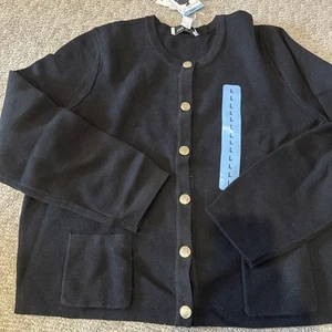 Nine West Women's Spring Cardigan Size Large Black New With Tags - Picture 1 of 6