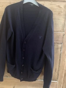Gant Men’s Navy Lambs wool Cardigan . size XL. Excellent Condition - Picture 1 of 2