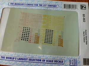 Microscale Decal N  #60-462 Freight Car Data - Roman Lettering - Red & Yellow - Picture 1 of 1