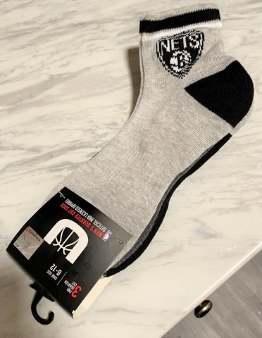 Brooklyn Nets Men's Quarter Socks 3 PACK OFFICIAL NBA NEW SIZE 6-12 Cover