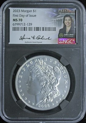 2023 Early Releases Morgan Silver Dollar NGC MS70 FDI Black Core Slab (2431268) - Image 1 of 4