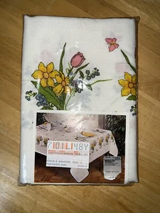 VTG Retro MCM Printed Floral Tablecloth 52 X 70 Excellent Condition NIP 1978 - Picture 1 of 16