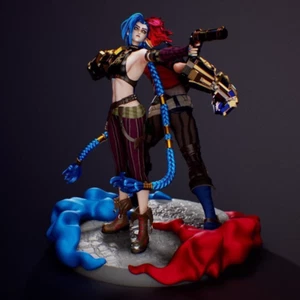 Arcane League of Legends Vi & Jinx H32cm Resin Figure Statue - Picture 1 of 8
