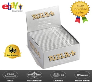 KARTEN Rizla Silber lang Silber KING SIZE Silber Papiere rollend 50 Broschüren - Bild 1 von 1