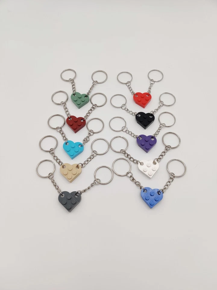 Lego Herz Schlüsselanhänger - Wunschfarbe Auswählen - personalisiert - Neu - Bild 1 von 1