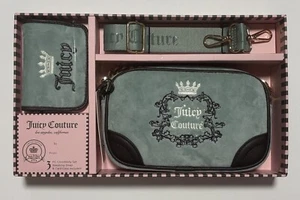 Juicy Couture Gift Set Cool Blue Heritage Slim Camera Bag & Envelope Card Case - Picture 1 of 15